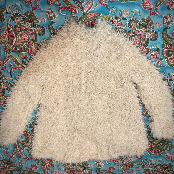 FREE PEOPLE high low SWING jacket FAUX FUR coat FUZZY boho SIZE SMALL - Picture 2 of 8